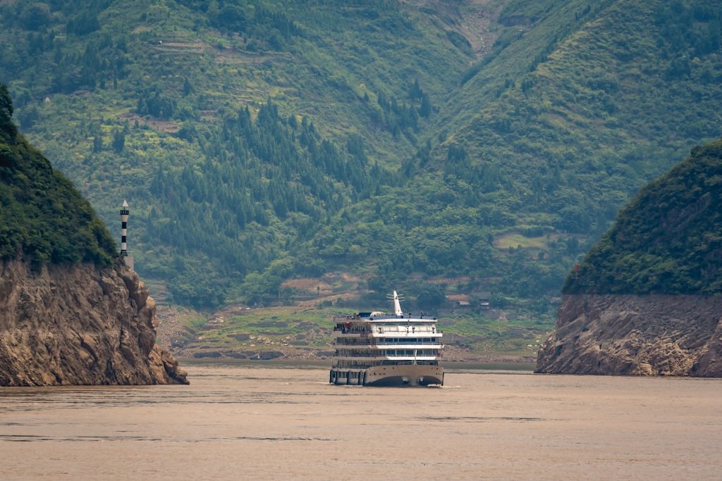 Luxury passenger cruise ship on Yangtze river